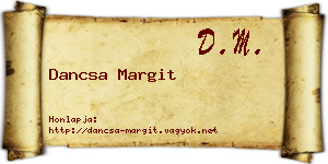 Dancsa Margit névjegykártya